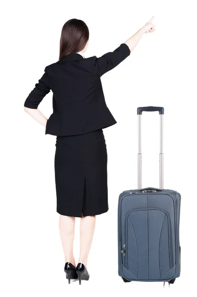 Zakenvrouw reizen met suitcas — Stockfoto