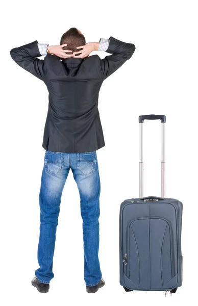 Businessman traveling with suitcas — Stock Photo, Image