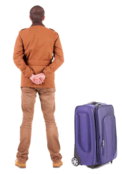 Young man traveling with suitcas — Stock Photo, Image