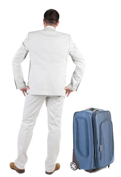 Businessman traveling with suitcas — Stock Photo, Image