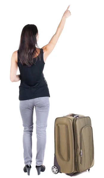 Mujer viajando con suitcas —  Fotos de Stock