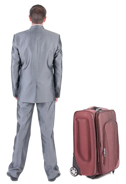 Businessman traveling with suitcas — Stock Photo, Image