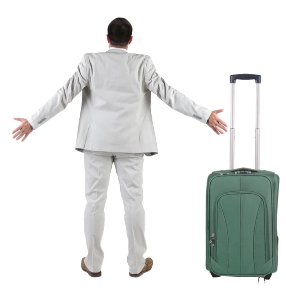 Businessman traveling with suitcas — Stock Photo, Image