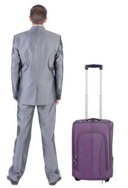 Biznesmen z suitcas — Zdjęcie stockowe