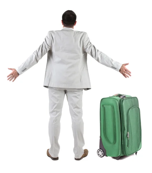 Businessman traveling with suitcas — Stock Photo, Image