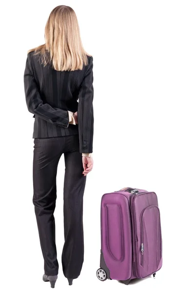 Geschäftsfrau, die Reisen mit suitcas — Stockfoto