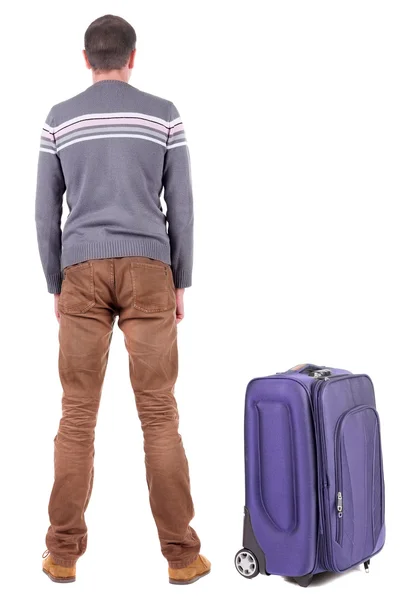 Young man traveling with suitcas — Stock Photo, Image