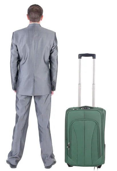 Businessman traveling with suitcas — Stock Photo, Image