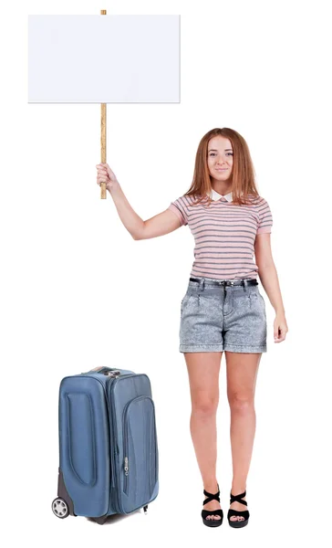 Woman showing sign board — Stock Photo, Image