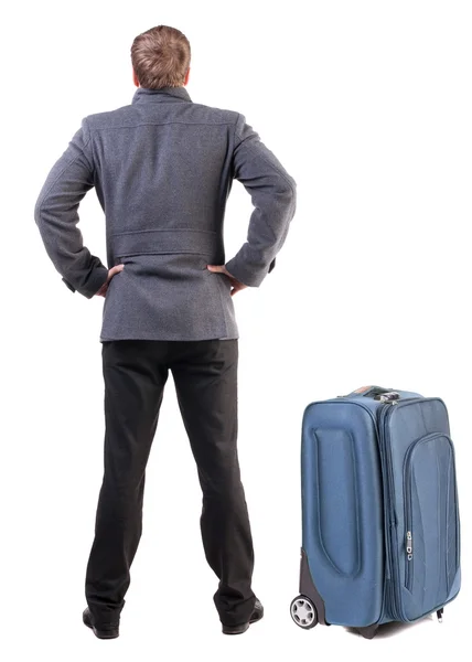 Homem viajando com suitcas. — Fotografia de Stock