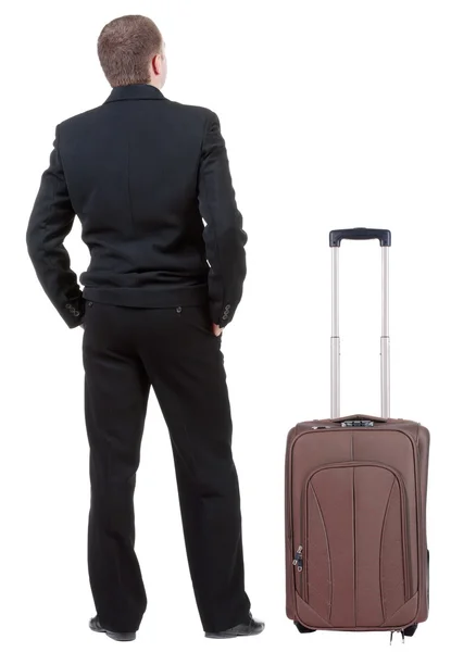 Mann im schwarzen Anzug zu reisen — Stockfoto