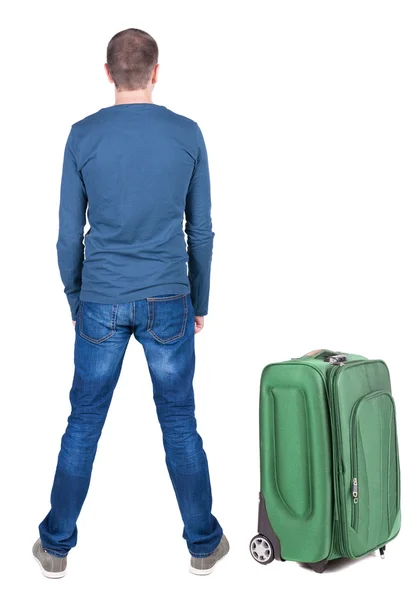 Mann Reisen mit suitcas. — Stockfoto