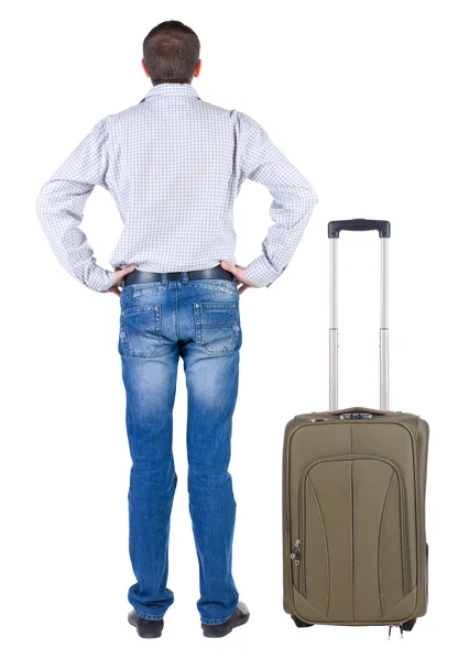 Homem viajando com suitcas. — Fotografia de Stock