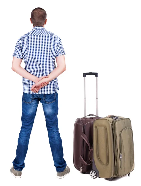 Homem viajando com suitcas. — Fotografia de Stock
