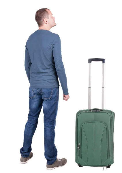 Uomo in viaggio con suitcas. — Foto Stock