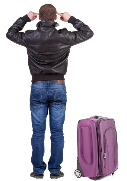 Homem viajando com suitcas. — Fotografia de Stock