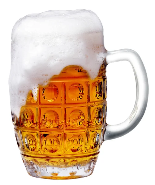Glass of light beer foam — Stock Photo, Image