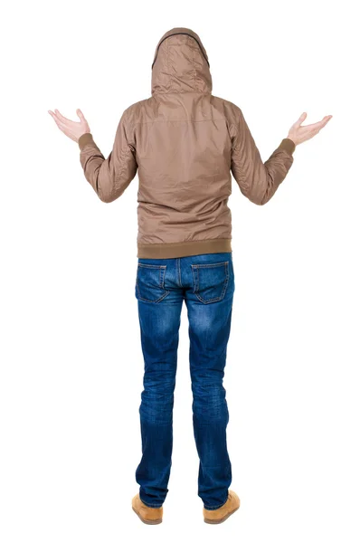 Back view of shocked man in windcheater. — Stock Photo, Image