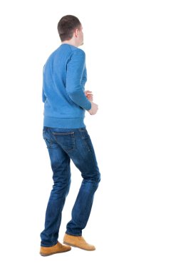 adam Mavi kazak çalışan