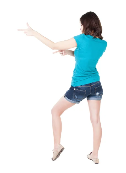 Pointing woman — Stock Photo, Image