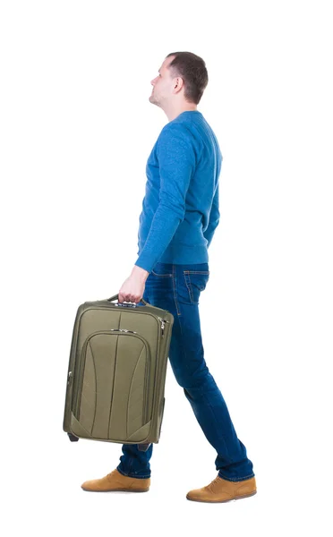 Homme à pied avec valise — Photo