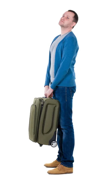 Homme avec valise vert — Photo