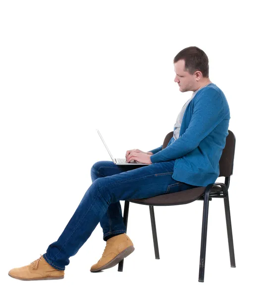 Mens studie met een laptop — Stockfoto