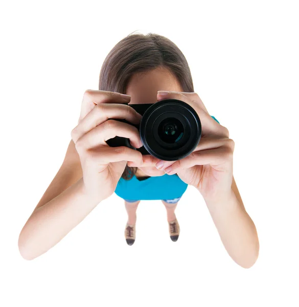 Woman photographed something — Stock Photo, Image