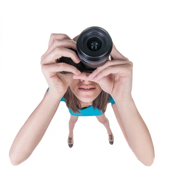 Woman photographed something — Stock Photo, Image