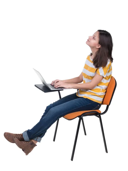 Mujer con un portátil — Foto de Stock