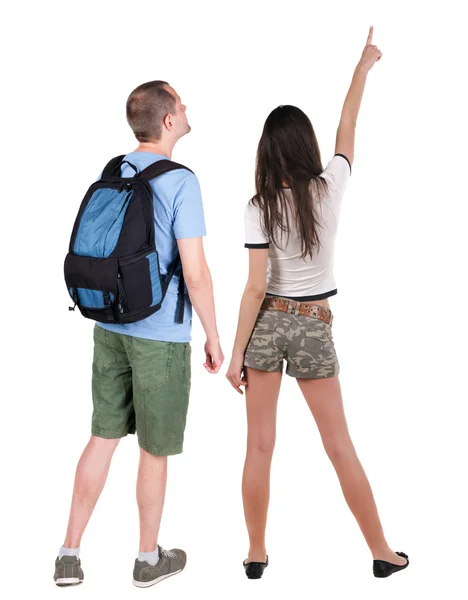 Back view of young couple looking away — Stock Photo, Image