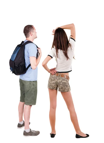 Back view of young couple looking away — Stock Photo, Image