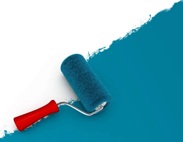 Väggen ommöblering med paint roller — Stockfoto