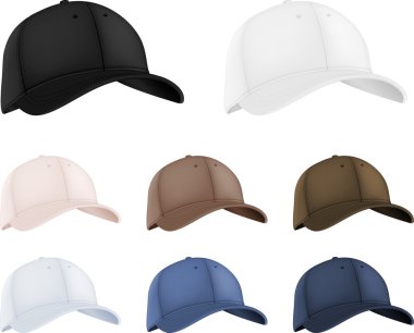 Baseball hats template set.