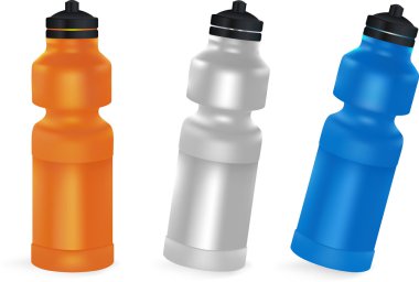 dizi boş Bisiklet plastik şişe su için.