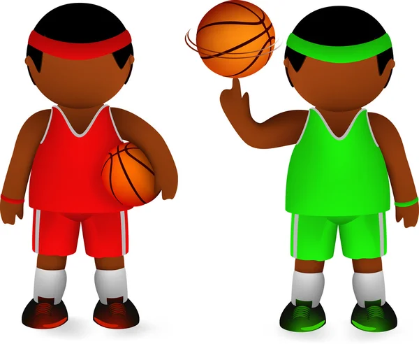 两个篮球运动员 — 图库矢量图片