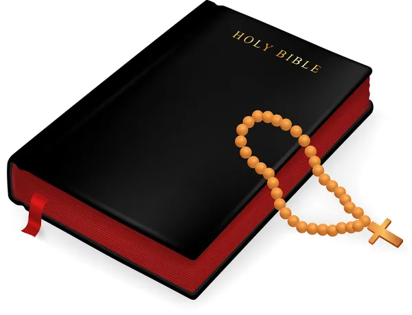 Alkitab dan rosario . - Stok Vektor