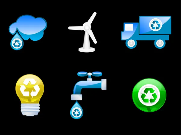 Recyclable icons set — Stock Vector