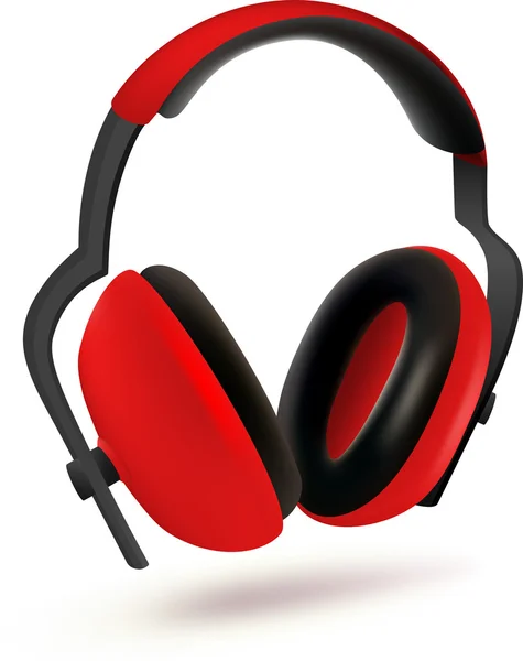 Red Headphones — Stock Vector