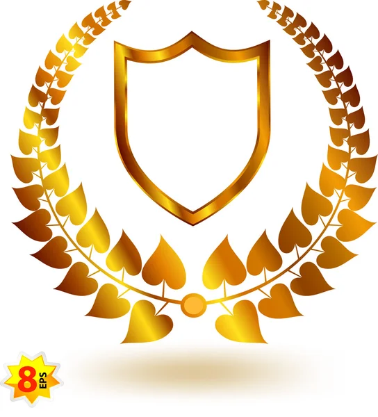 Laurel Wreath with a shield — Stock Vector