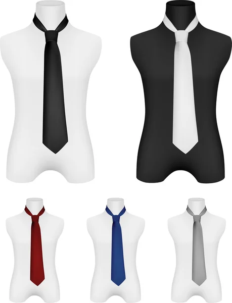 Necktie on mannequin template. — Stock Vector
