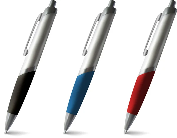 üç metal tükenmez kalem seti.