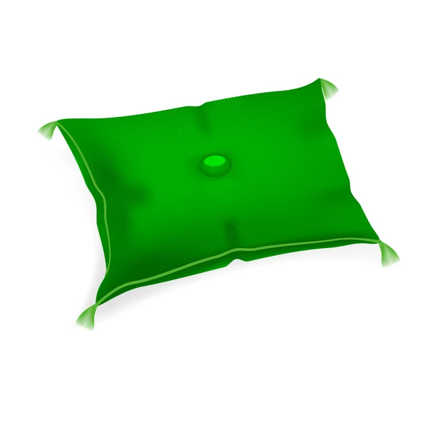 Almohada verde para un premio o un regalo . — Vector de stock