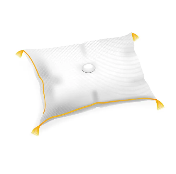 Белая подушка с золотыми полосками для награды или подарка . — стоковый вектор