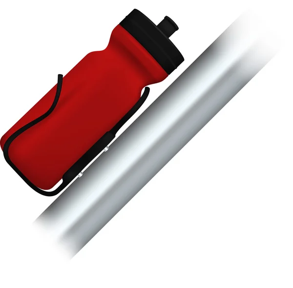 Plantilla de botella de agua de plástico de bicicleta en blanco — Vector de stock