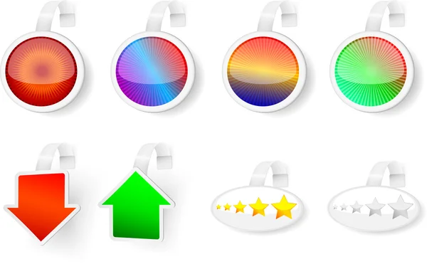 Badges de vente, d'évaluation et de réduction — Image vectorielle