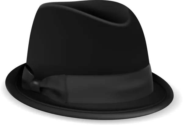 黒い山高帽. — ストックベクタ