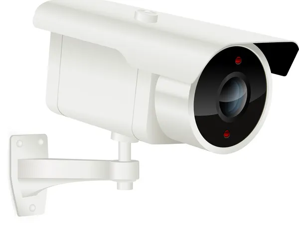 Beveiliging camera gemonteerd op de muur — Stockvector