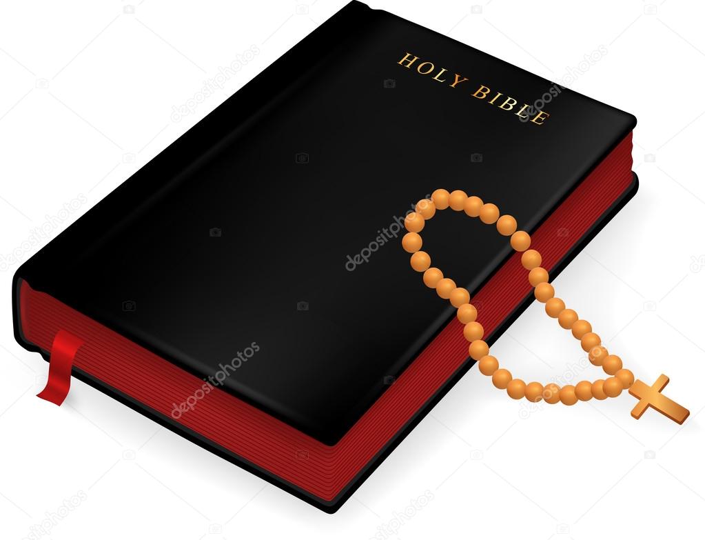 Bible and rosary.