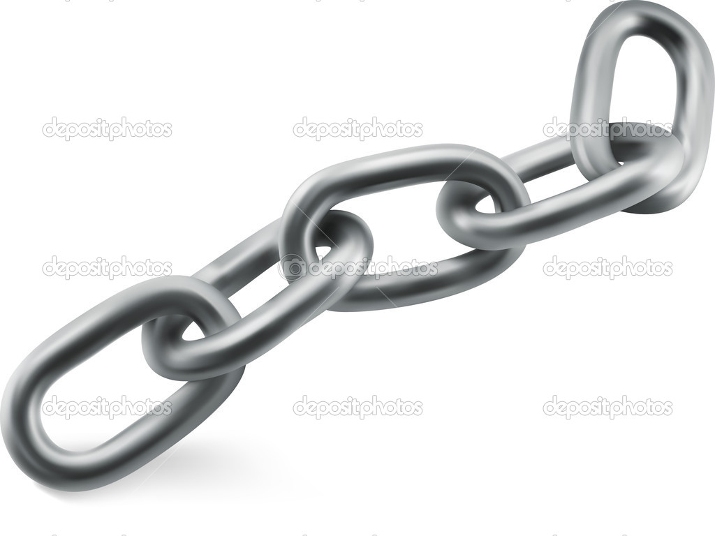 Steel chain isolated